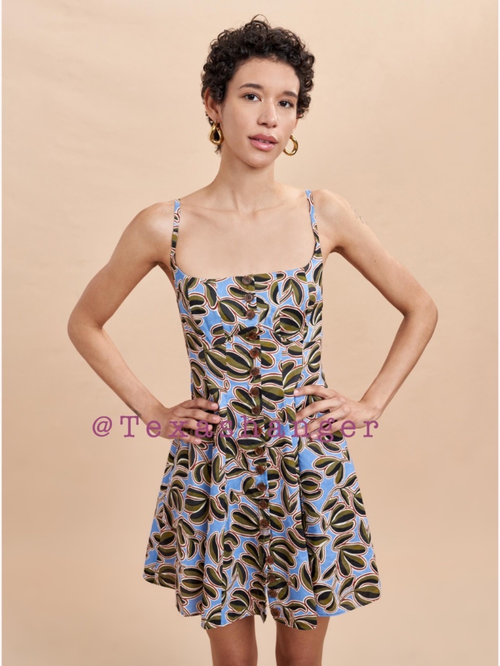 La Ligne Alba Mini Dress NWT M Medium Floral/Blue